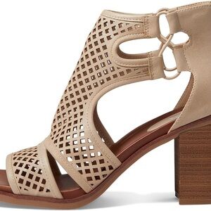 MIA Beige Cutout Heeled Boots